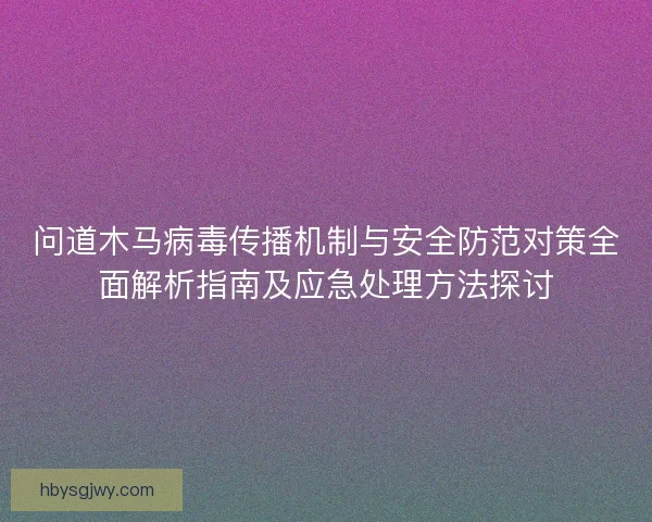 问道木马病毒传播机制与安全防范对策全面解析指南及应急处理方法探讨